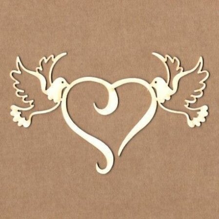 Zwei Tauben mit Herz